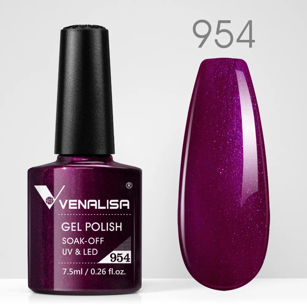 VENALISA Nail Gel Polish Semi Permanent Gellack Nail Art Salon TPO Free Glitter 7.5ml Soak off Organic UV LED Nail Gel Varnish