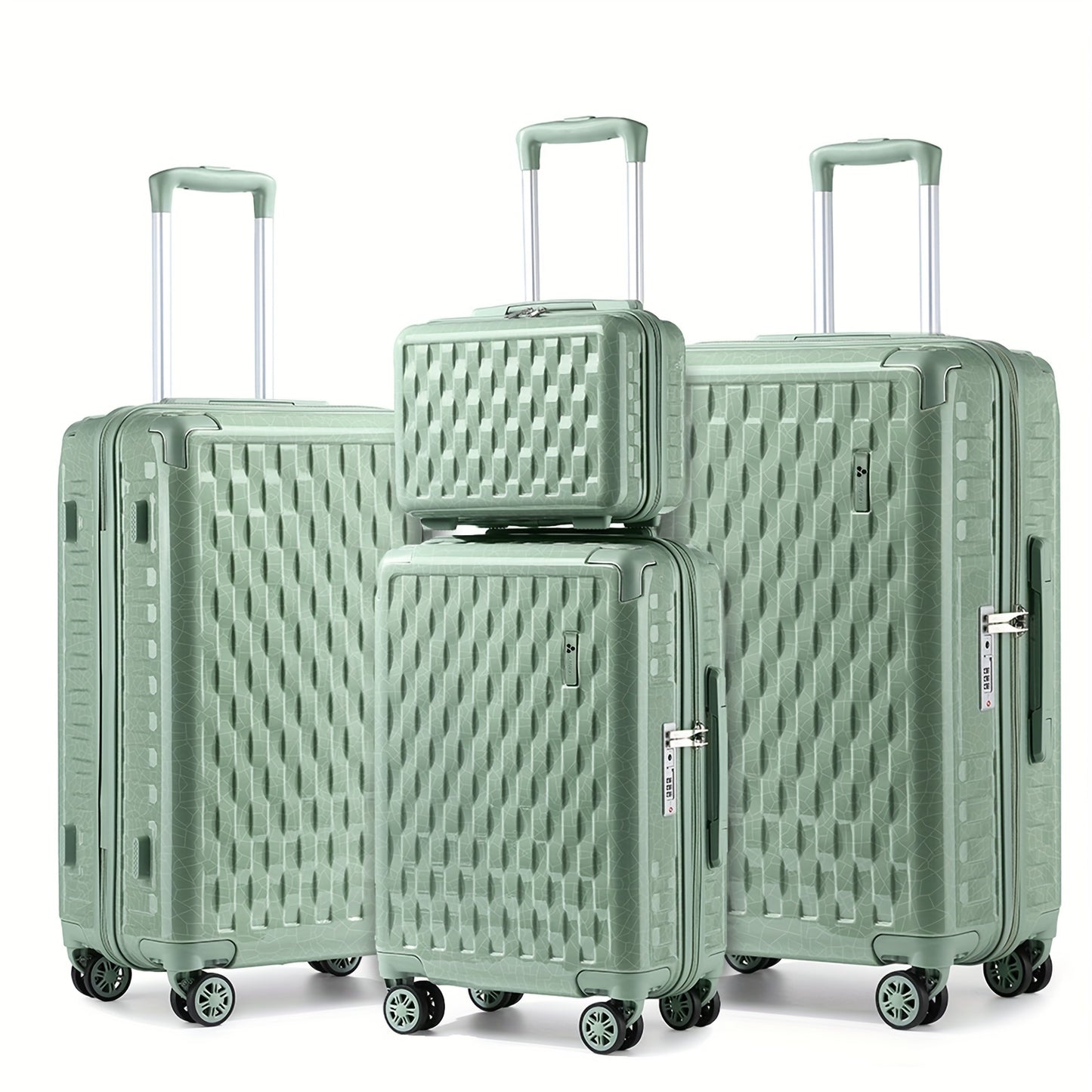 4-Piece Designer Luggage Set - Lightweight Durable Hardside Spinners, Secure TSA Lock and Smooth YKK Zippers for Travel