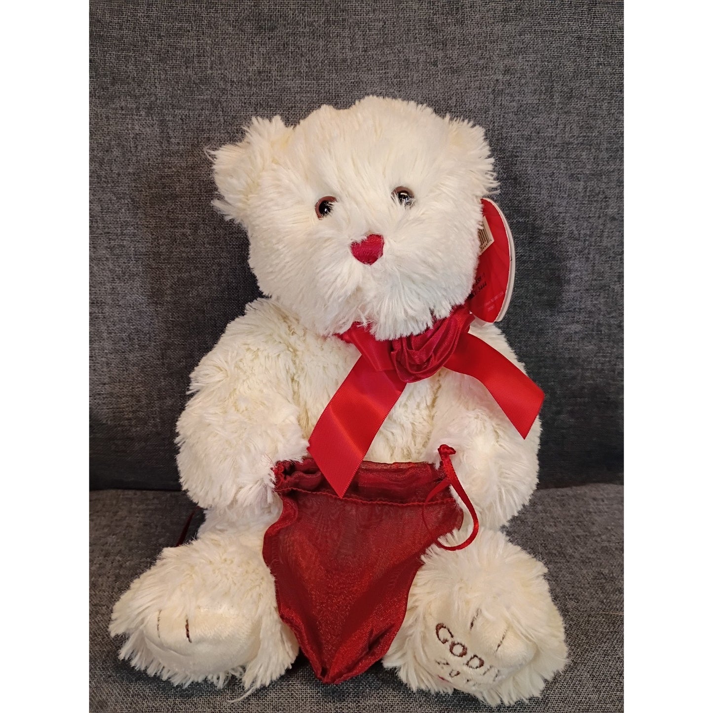 2010 Collectible Gund Godiva Valentines Bear With Tags and Red Bag w/Tag