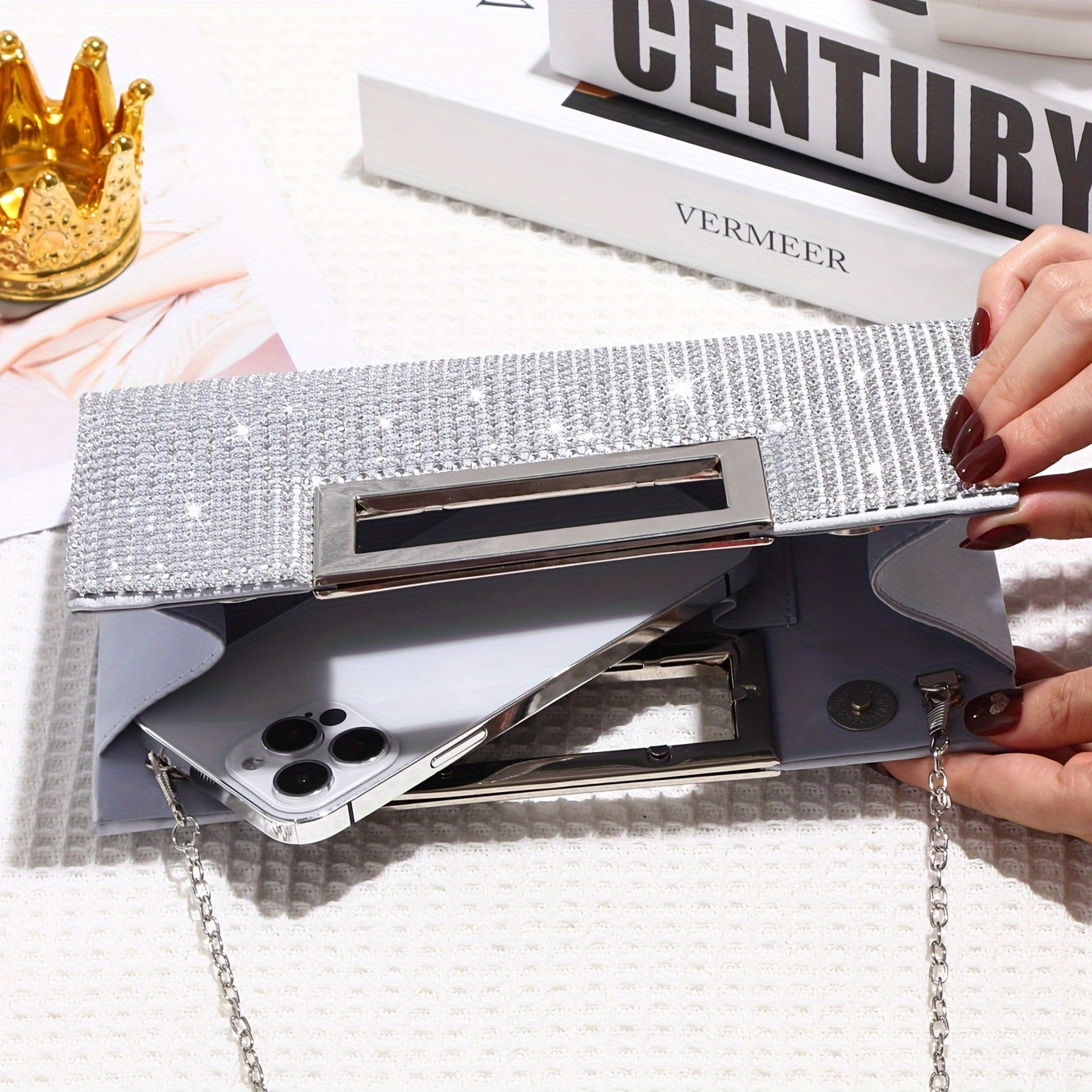 [Sparkling Rhinestone Handbag] Sparkling Rhinestone Sequin Handbag | Women's Shoulder & Crossbody Bag | Elegant High-End Design for Wedding, Party, Birthday, Nightclub & Banquet Gift | Designer Evening Purse