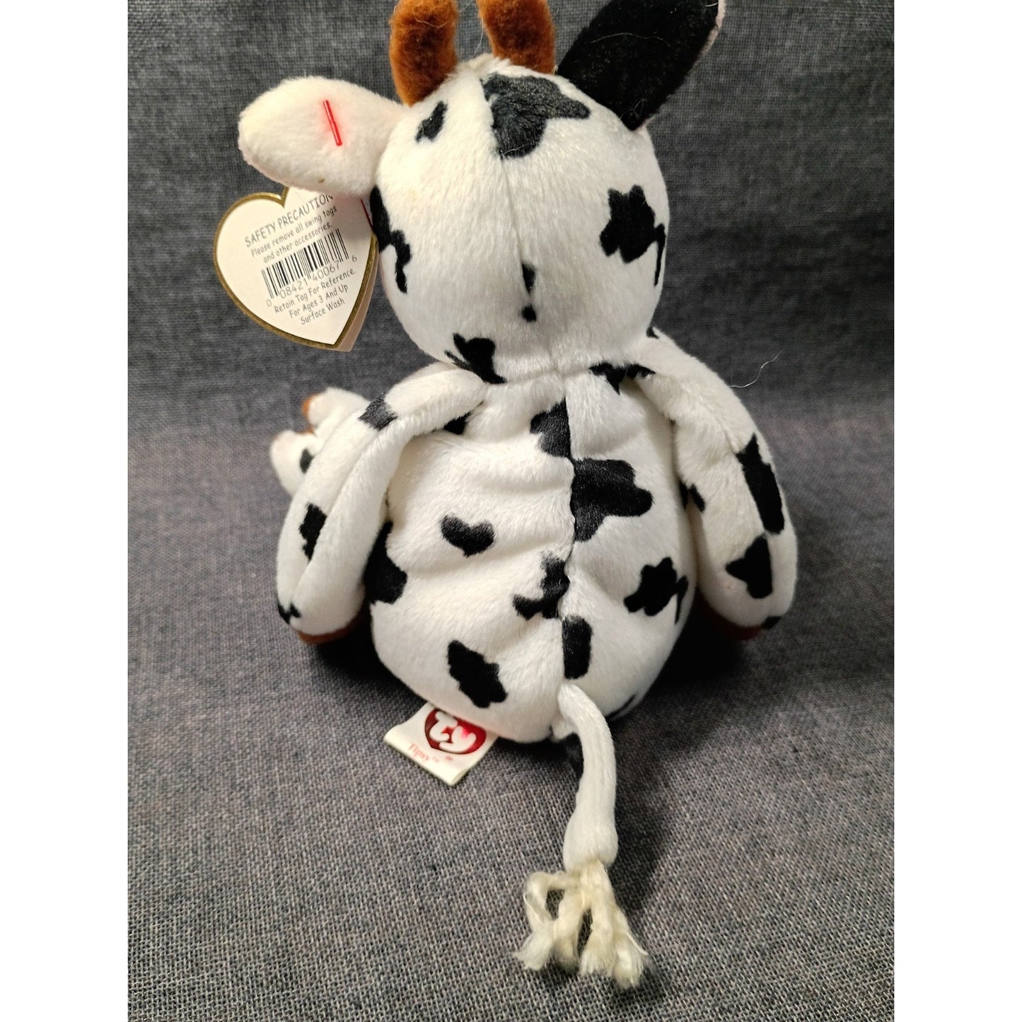 Ty Beanie Baby Tipsy The Cow 2000-2004 Collectible Plushie Toy with Hang Tag