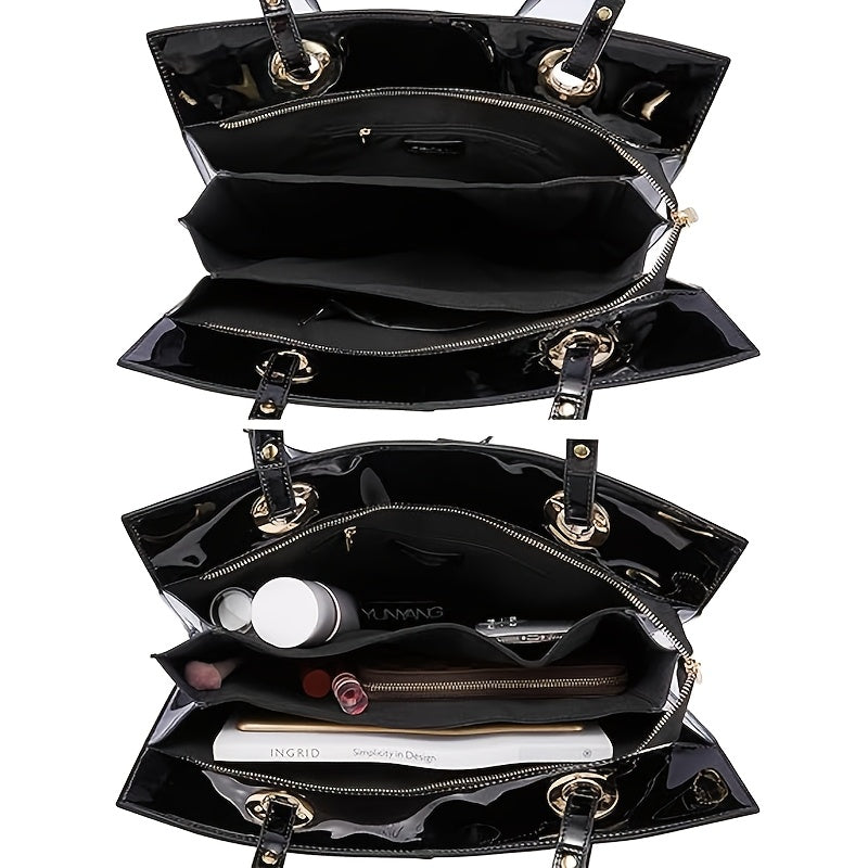 New Arrivals Handbags Womens Shoulder Bags Luxurious Genuine Leather Shiny Crossbody Bags Fashionable Large Capacity Zipper Designer Inspired Items Closure Suitable For Daily Use And Outdoor