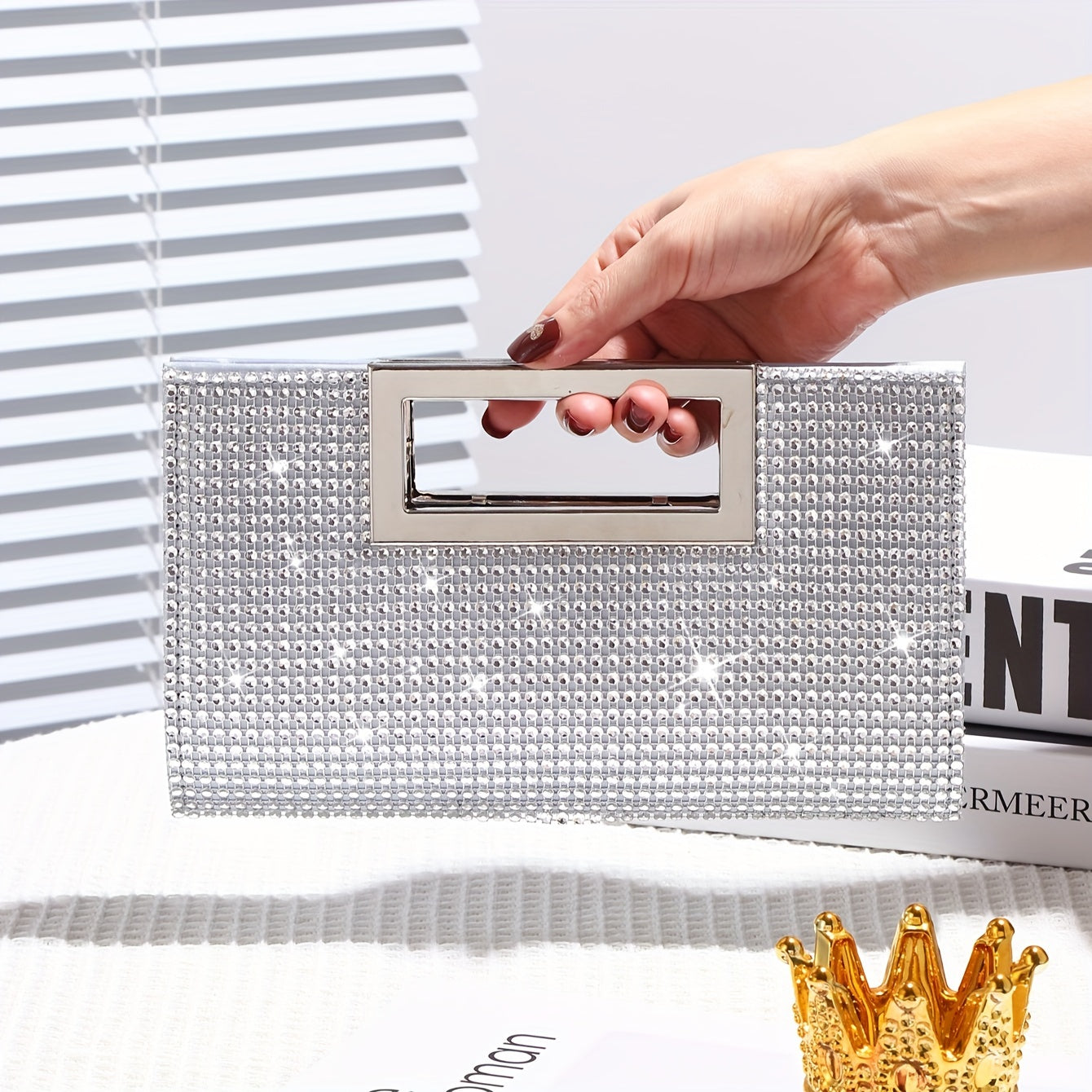 [Sparkling Rhinestone Handbag] Sparkling Rhinestone Sequin Handbag | Women's Shoulder & Crossbody Bag | Elegant High-End Design for Wedding, Party, Birthday, Nightclub & Banquet Gift | Designer Evening Purse