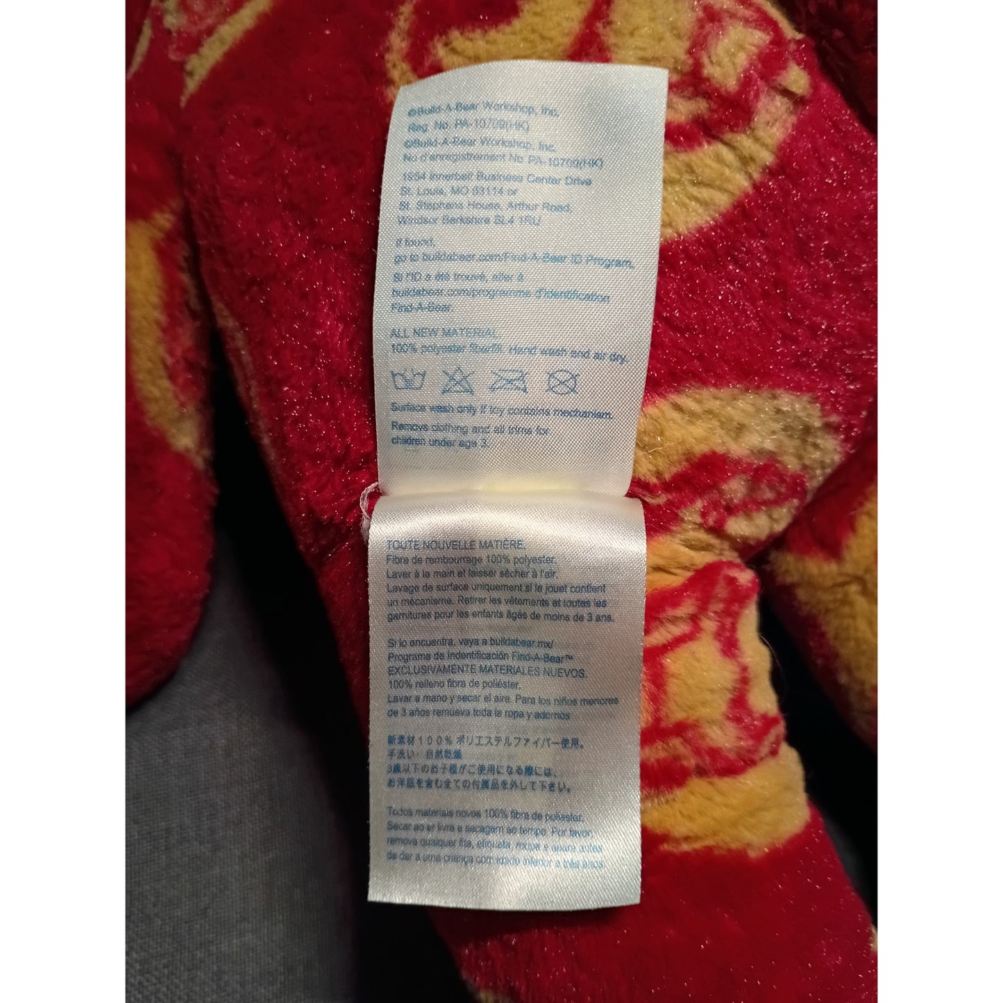 Build A Bear Marvel Avengers Iron Man 17” Bear Plush Retired