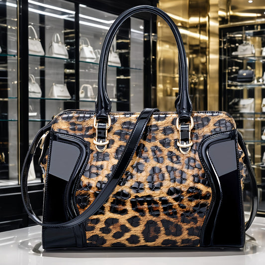 Handbags for Women, Shoulder Tote Bag, Large Crossbody Purses for Women, Luxury Designer Items Boston Bags, Valentine'S Day Gifts,Leopard Purse, High-Capacity, Multi-Compartment, Multi-Function, Business And Work,Gifts for Fe