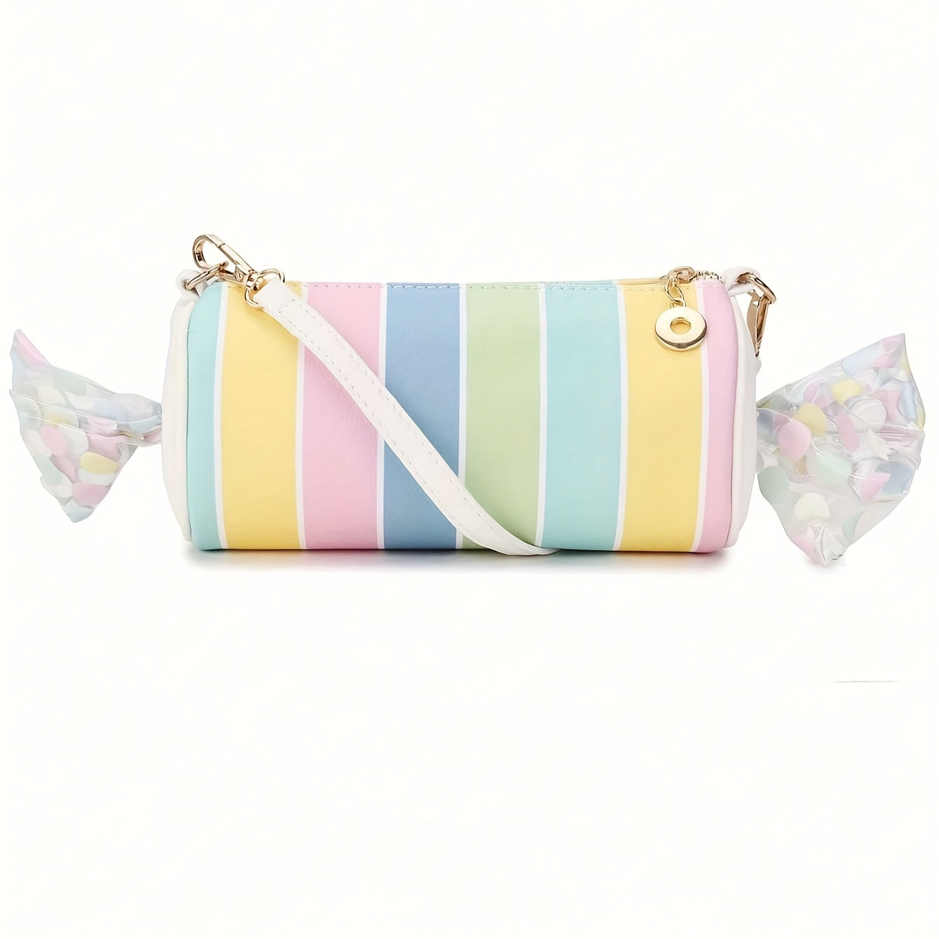 Women'S Cute Candy Bag with Adjustable Strap - Synthetic Faux Leather Purse, Zipper Closure, for Everyday, Parties, Gifts - Sweet Polka Dot Ladies Shoulder Bag, Candy Bar Supplies, Party Accessory, Playful Design, Durable Mat